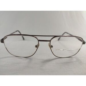 Sferoflex 2152 Italian Flexible Hinge Eyeglasses Brown Metal Aviator 54-17-140